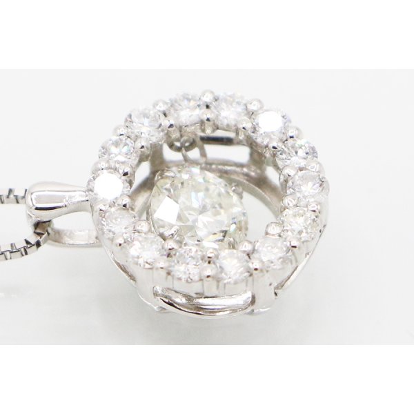 PT900/850 ダイアイリペンダントネックレス 0.545ct 0.50ct 4.60g　拡大