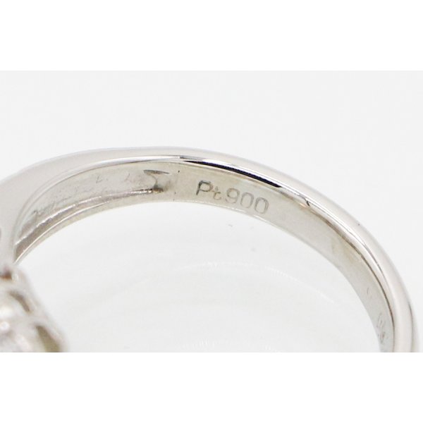 PT900 ダイアイリリング 0.542ct 0.61ct 5.50g　刻印