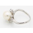 PT900 パールダイアイリリング 9.00mm 0.30ct 5.20g　刻印(2)