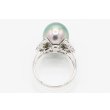 PT900 黒蝶パールダイアイリリング 11.50mm 0.30ct 6.30g　内側