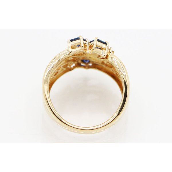 タサキ　K18 サファイアダイアイリリング 0.65ct 0.18ct 5.70g　内側