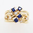 タサキ　K18 サファイアダイアイリリング 0.65ct 0.18ct 5.70g