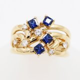 画像: タサキ　K18 サファイアダイアイリリング 0.65ct 0.18ct 5.70g