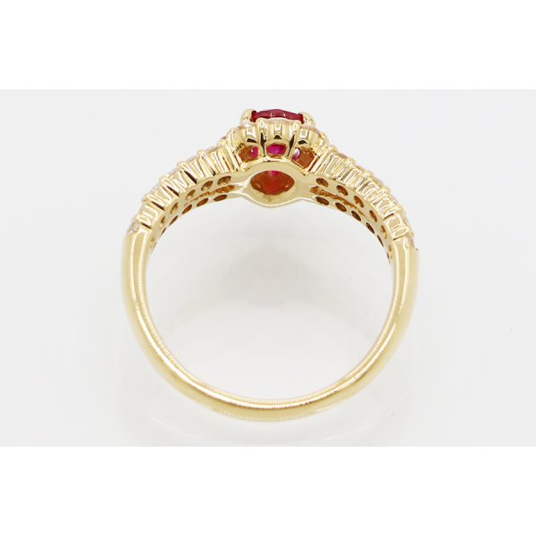 K18 ルビーダイアイリリング 0.74ct 0.60ct 4.10g　内側