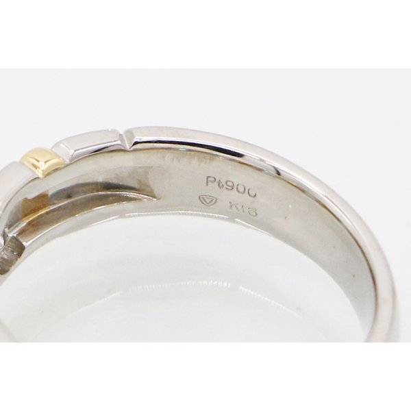 PT900/K18 ダイアイリリング 0.51ct 8.10g　刻印