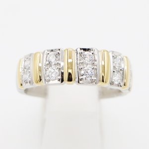 画像: PT900/K18 ダイアイリリング 0.51ct 8.10g