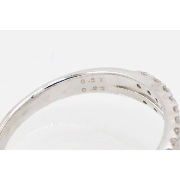 K18WG ルビーダイアイリリング 0.57ct 0.65ct 3.60g　刻印(2)