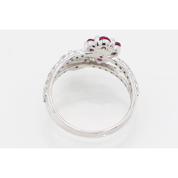 K18WG ルビーダイアイリリング 0.57ct 0.65ct 3.60g　内側