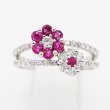 K18WG ルビーダイアイリリング 0.57ct 0.65ct 3.60g