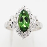 画像: PT900 クロムトルマリンダイアイリリング 1.46ct 0.22ct 5.20g