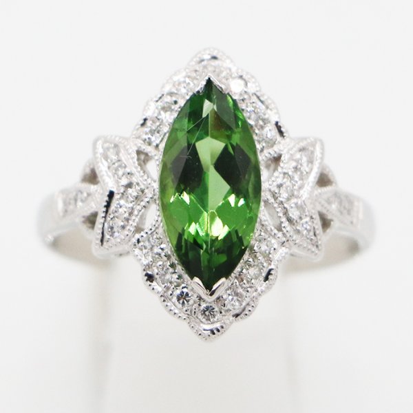 PT900 クロムトルマリンダイアイリリング 1.46ct 0.22ct 5.20g