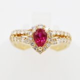 画像: K18 ルビーダイアイリリング 0.74ct 0.60ct 4.10g