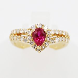画像: K18 ルビーダイアイリリング 0.74ct 0.60ct 4.10g