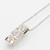 画像: PT900/850/K18 ダイアイリペンダントネックレス 0.23ct 6.80g