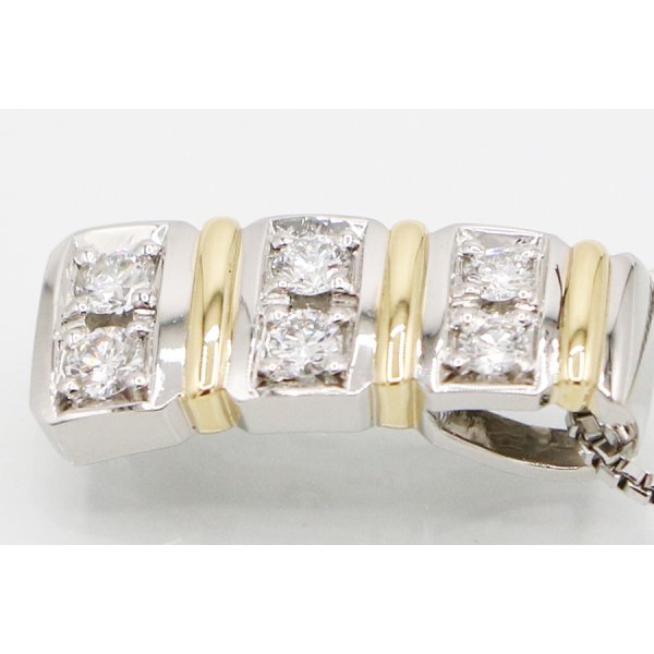 PT900/850/K18 ダイアイリペンダントネックレス 0.23ct 6.80g　拡大