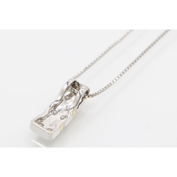 PT900/850/K18 ダイアイリペンダントネックレス 0.23ct 6.80g　裏面