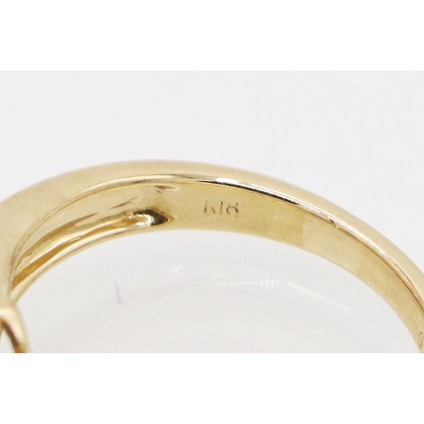 K18 サファイアダイアイリリング 1.13ct 0.20ct 4.70g　刻印
