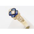 K18 サファイアダイアイリリング 1.13ct 0.20ct 4.70g　サイド