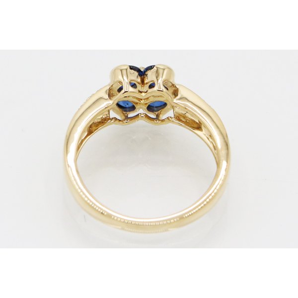 K18 サファイアダイアイリリング 1.13ct 0.20ct 4.70g　内側