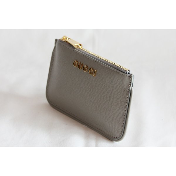 グッチ　スクリプト ジップキーケース 790102 0416 グレー　サイド
