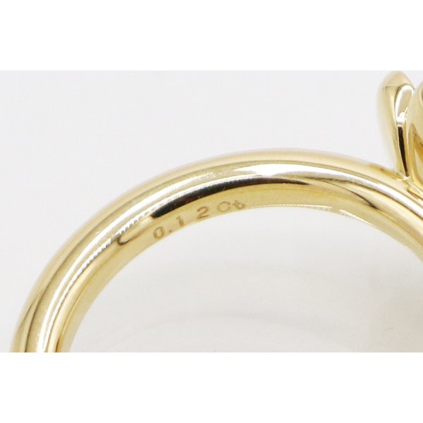 ミキモト　K18 ダイアイリリング 0.12ct 4.50g　刻印(2)