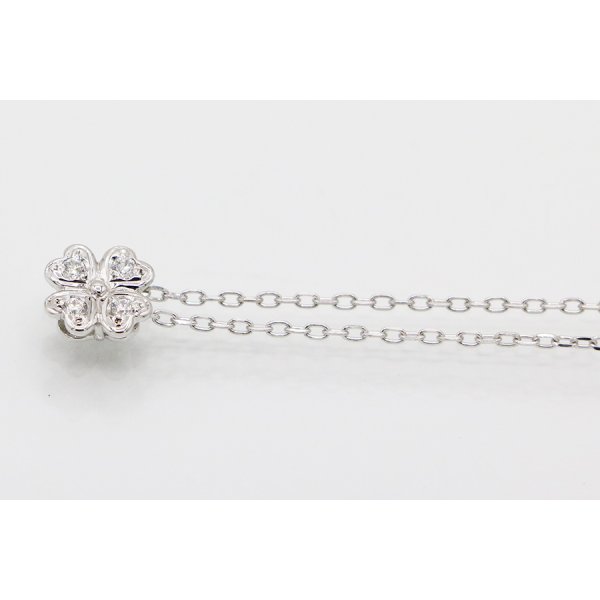 ミキモト　K18WG ダイアイリペンダントネックレス 0.07ct 3.00g　サイド