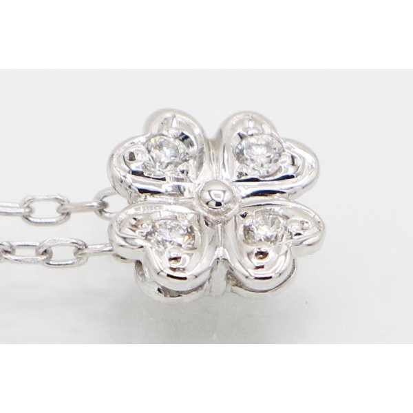 ミキモト　K18WG ダイアイリペンダントネックレス 0.07ct 3.00g　拡大