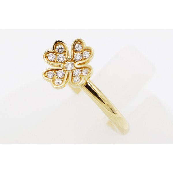 ミキモト　K18 ダイアイリリング 0.12ct 4.50g　サイド