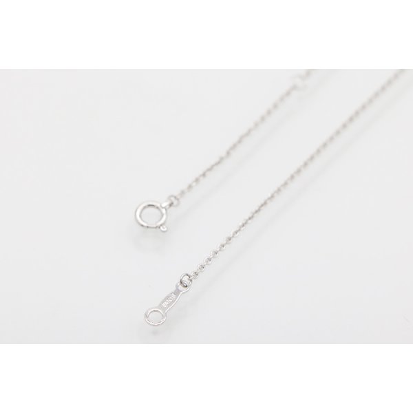 ミキモト　K18WG サファイアダイアイリペンダントネックレス 0.13ct 5.10g　留め具外したイメージ