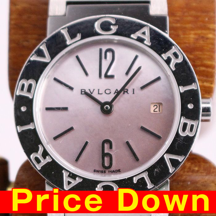 ブルガリ BVLGARI ブルガリブルガリ　ピンクシェル BB26SS ステンレススチール クオーツ レディース 腕時計
