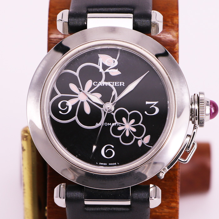 【Cartier】カルティエ パシャC 腕時計 SS/AT 自動巻き 黒文字盤 W31076M7/ok03235tg
