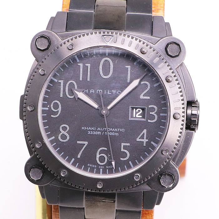 ハミルトン カーキ ビロウゼロ H785850 黒文字盤 メンズ中古腕時計 ...