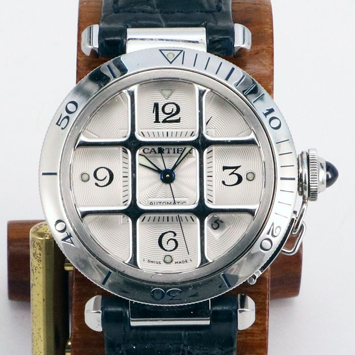 カルティエ パシャ３８ グリッド ２５７９ 銀文字盤 メンズ 中古腕時計 ...