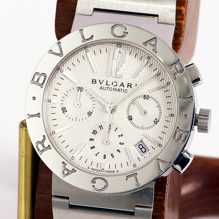 【極上品】BVLGARI ブルガリ 時計 bb38s sch クロノグラフ  黒