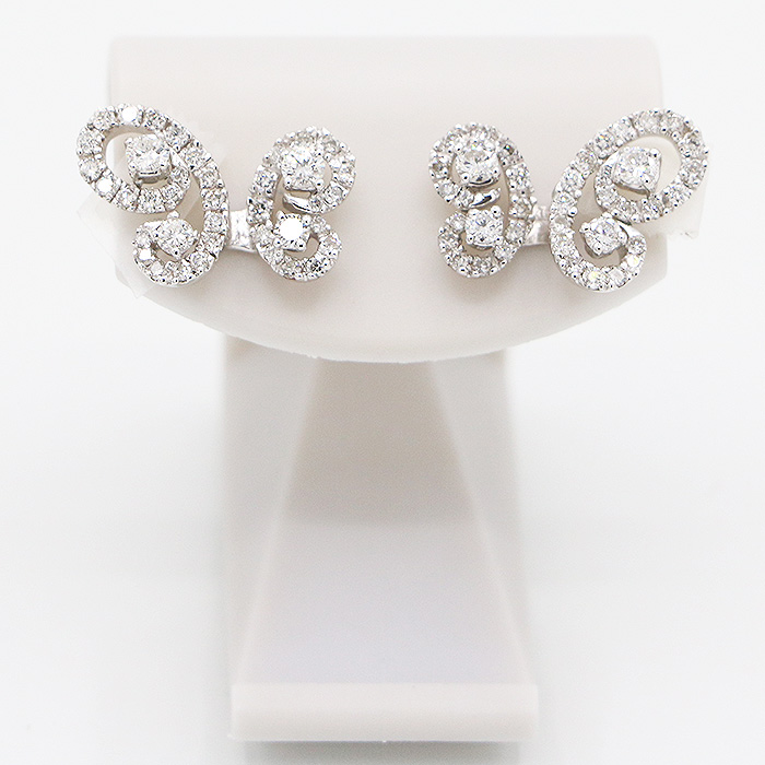 兵庫県伊丹・宝石店｜750WG ダイアイリピアス 1.26ct 5.30g